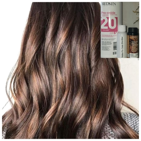 Redken Color Gels Lacquers Color Kit: 5CB Brownstone & Pro-Oxide Developer - Picture 1 of 3